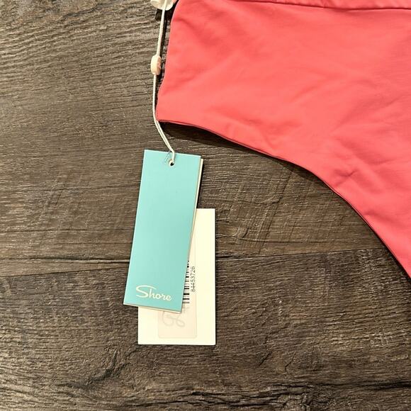 Shore XL Bubble Gum Pink Two-Piece Bandeau Tie Bikini - Picture 9 of 14